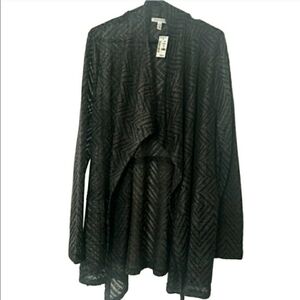 Aeropostale Cardigan Knit Mesh Open Front Whimsigoth Grey Semi-Sheer XXL NWT